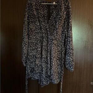 Floral Black and White Women's Romper